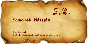 Simonek Mátyás névjegykártya