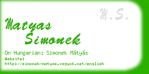 matyas simonek business card